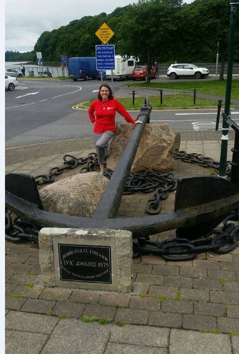 Mrs. Colborn poses with an anchor while in Ireland