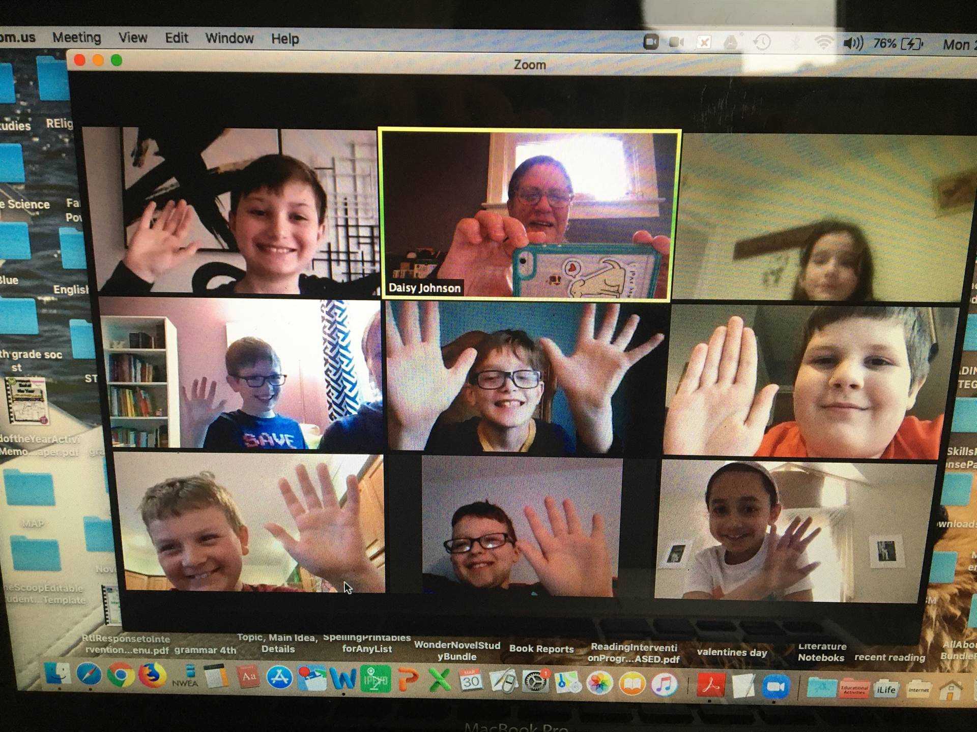 picture of a classroom zoom meeting