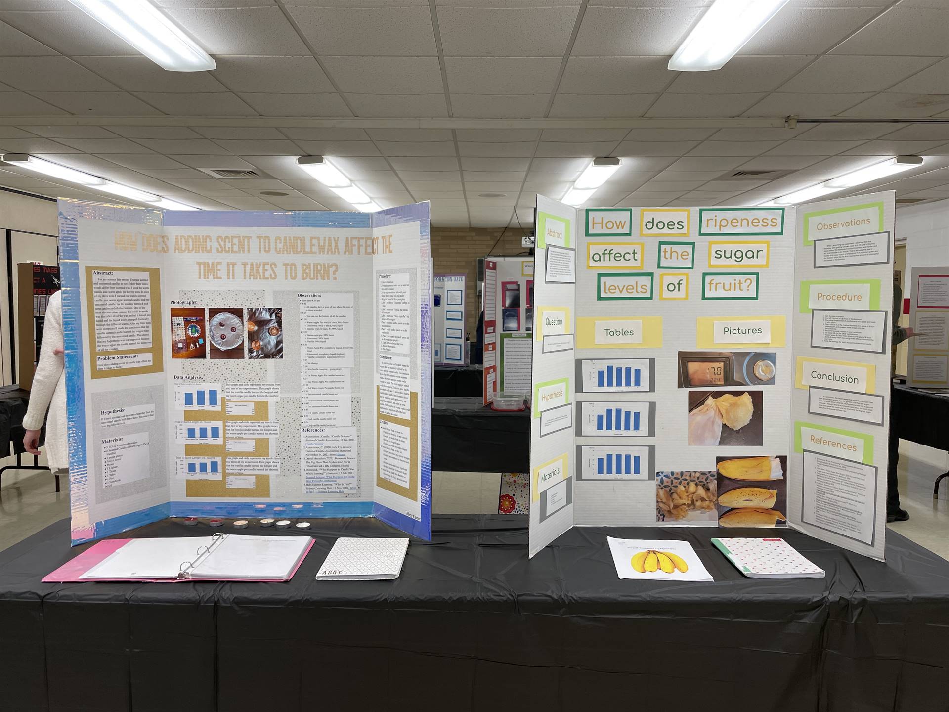 students display of science fair 