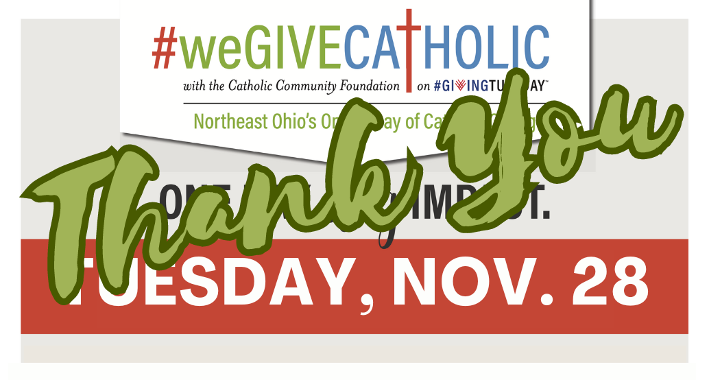 thank you for your we give catholic donation