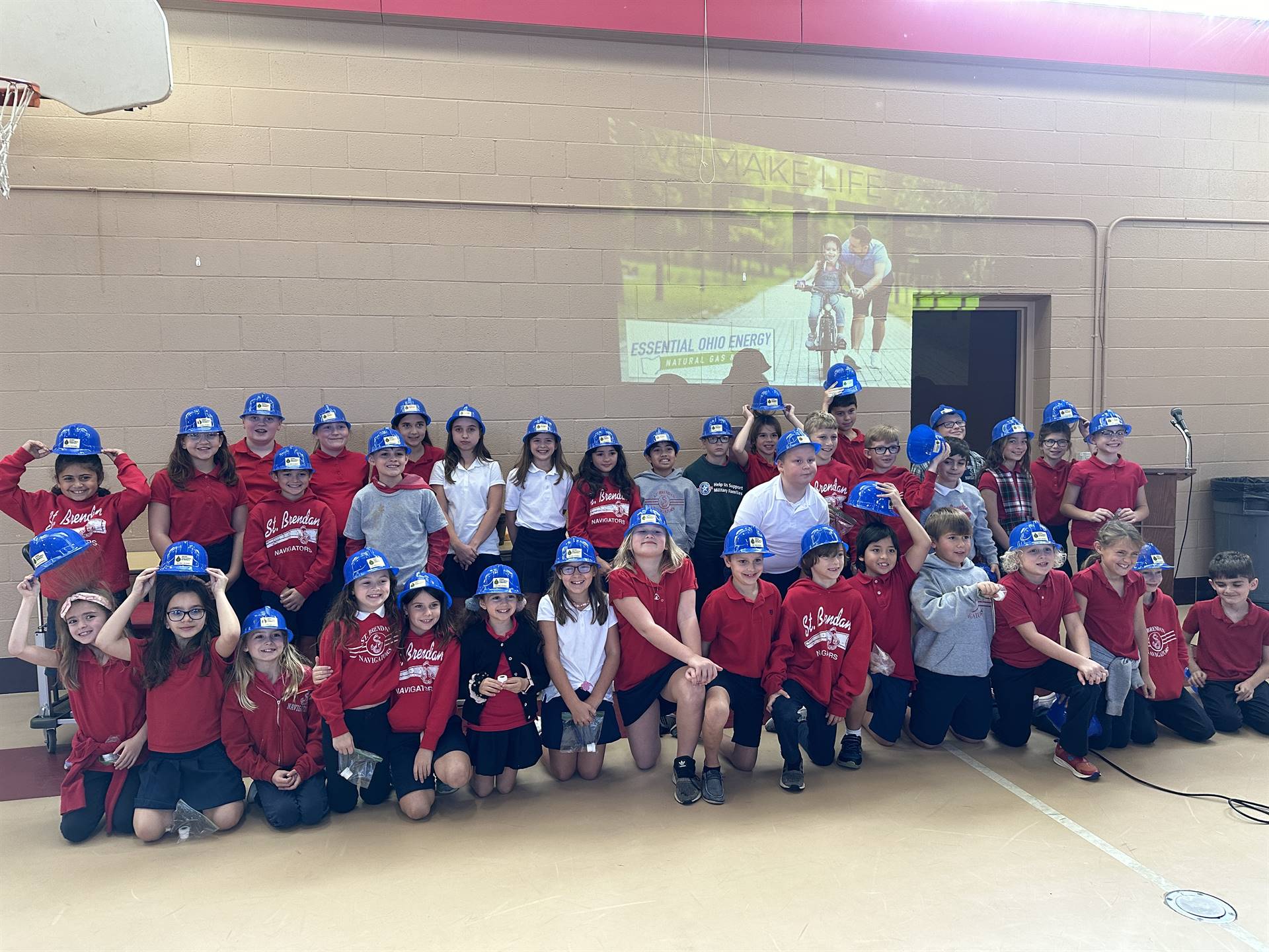 students have an in school assembly from East Ohio Natural gas