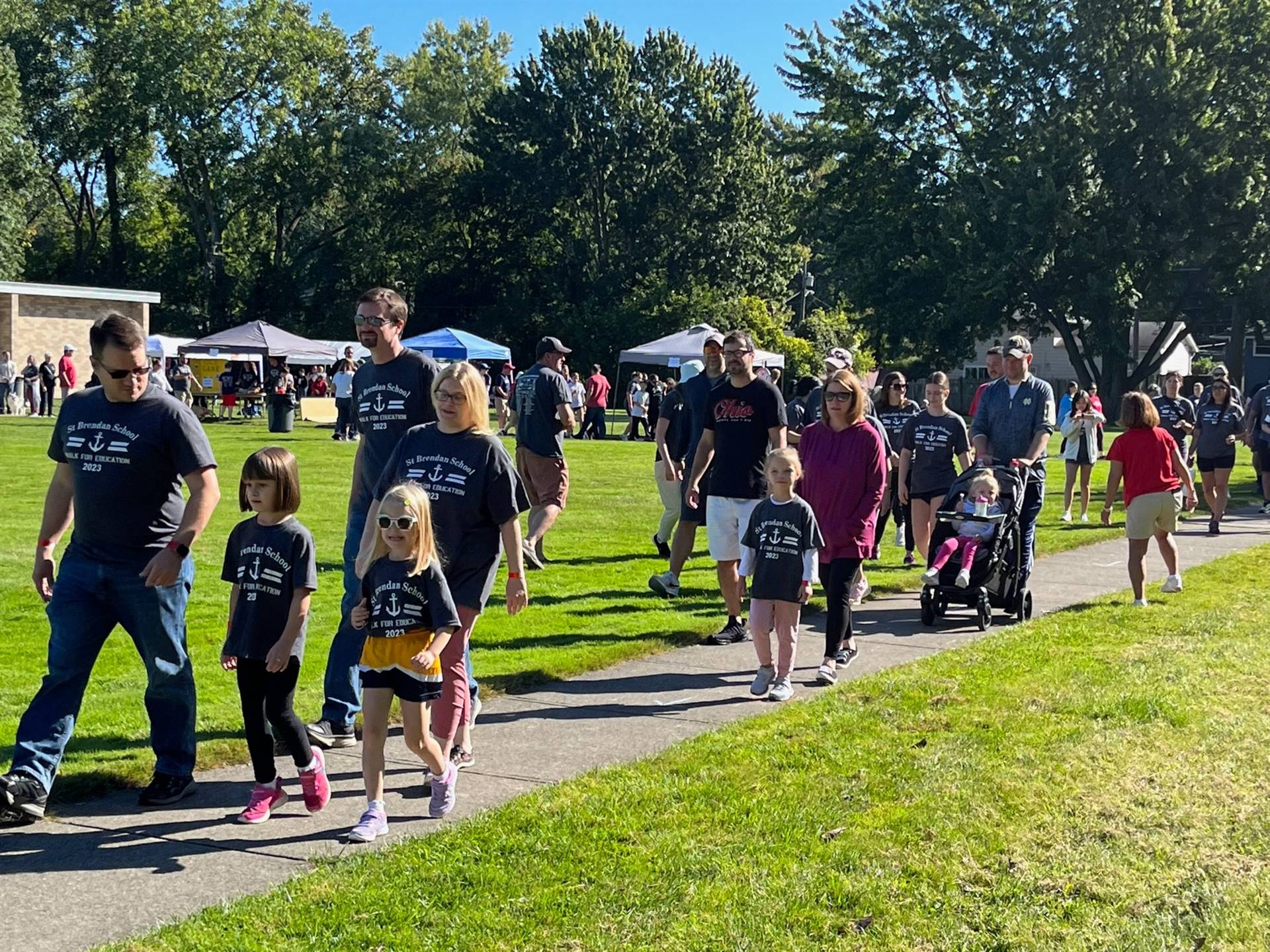 parents participate in the annual walk a thon