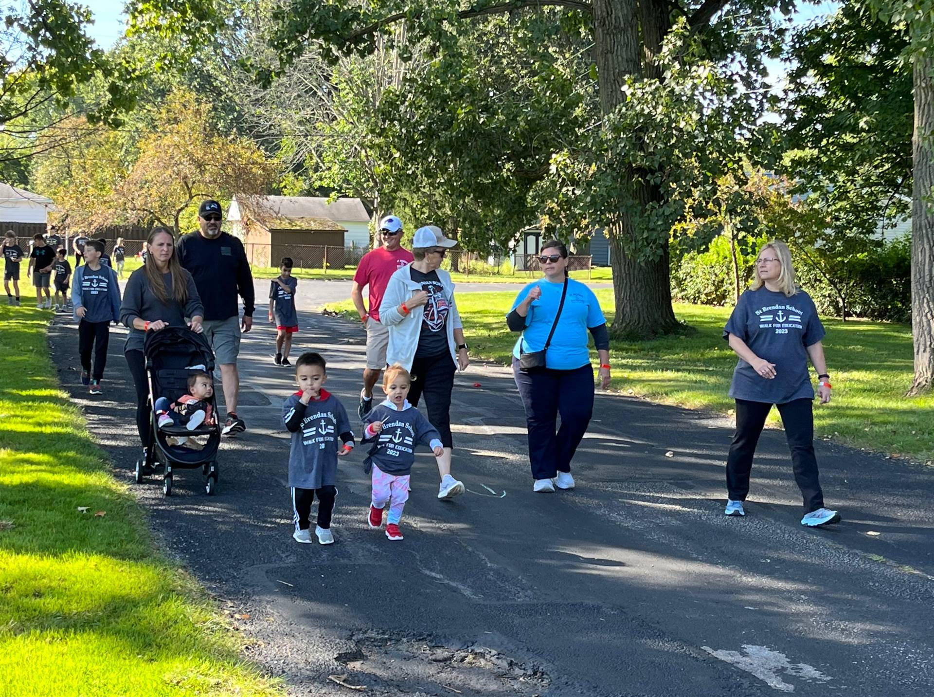 parents participate in the annual walk a thon