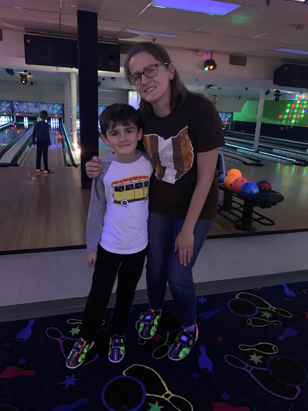 mother son bowling