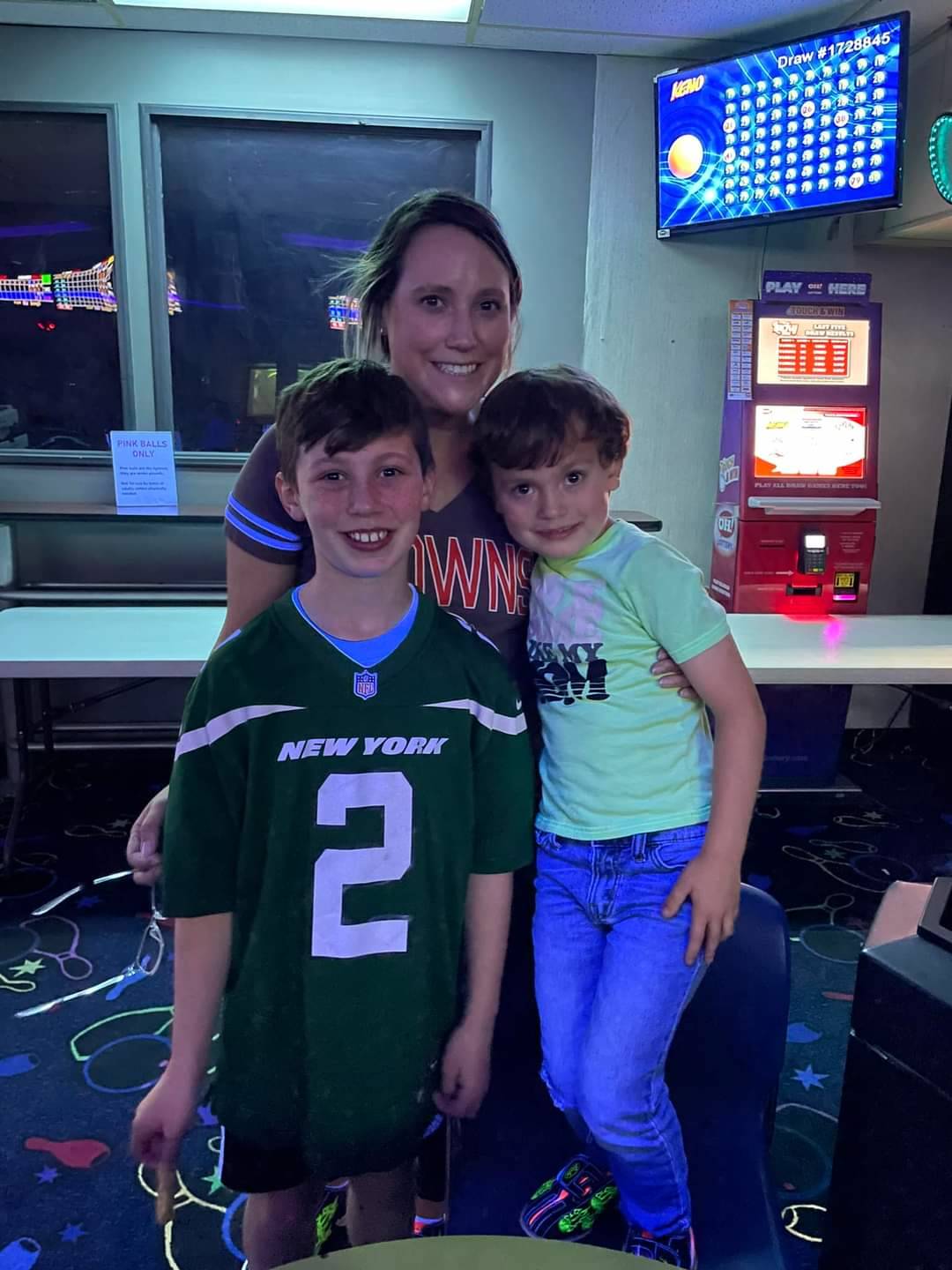 mother son bowling